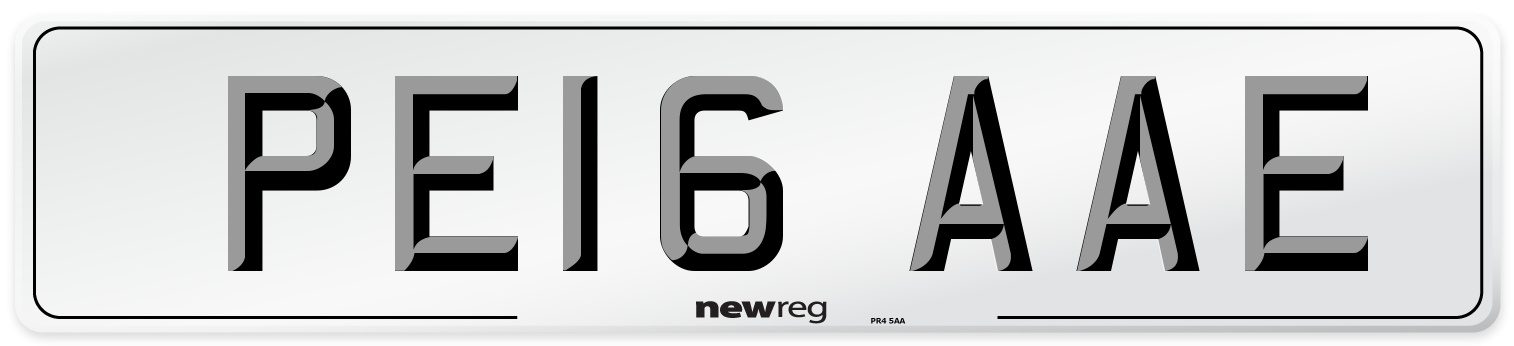 PE16 AAE Number Plate from New Reg